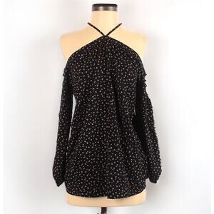 Bishop and Young Dark Navy Geometric Halter Blouse